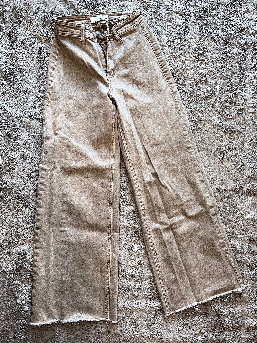 Vervet V3431KA Wide Leg Jeans in Beige Waist 24